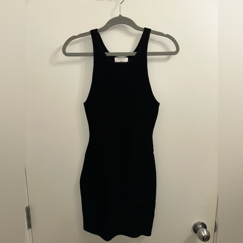 Babaton Black Halter Bodycon Mini Dress
